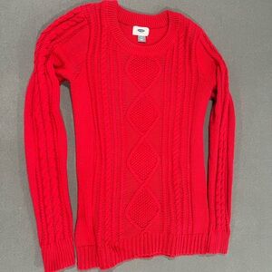 Old Navy Red Cable Knit Sweater